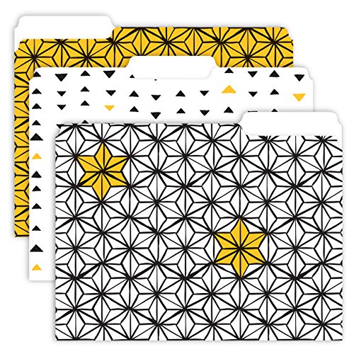 Geo Triangles File Folders -Set of 6, 3 designs, 2 folders per design -1/3-Cut Tabs, File Folder size: letter. Made in the USA.