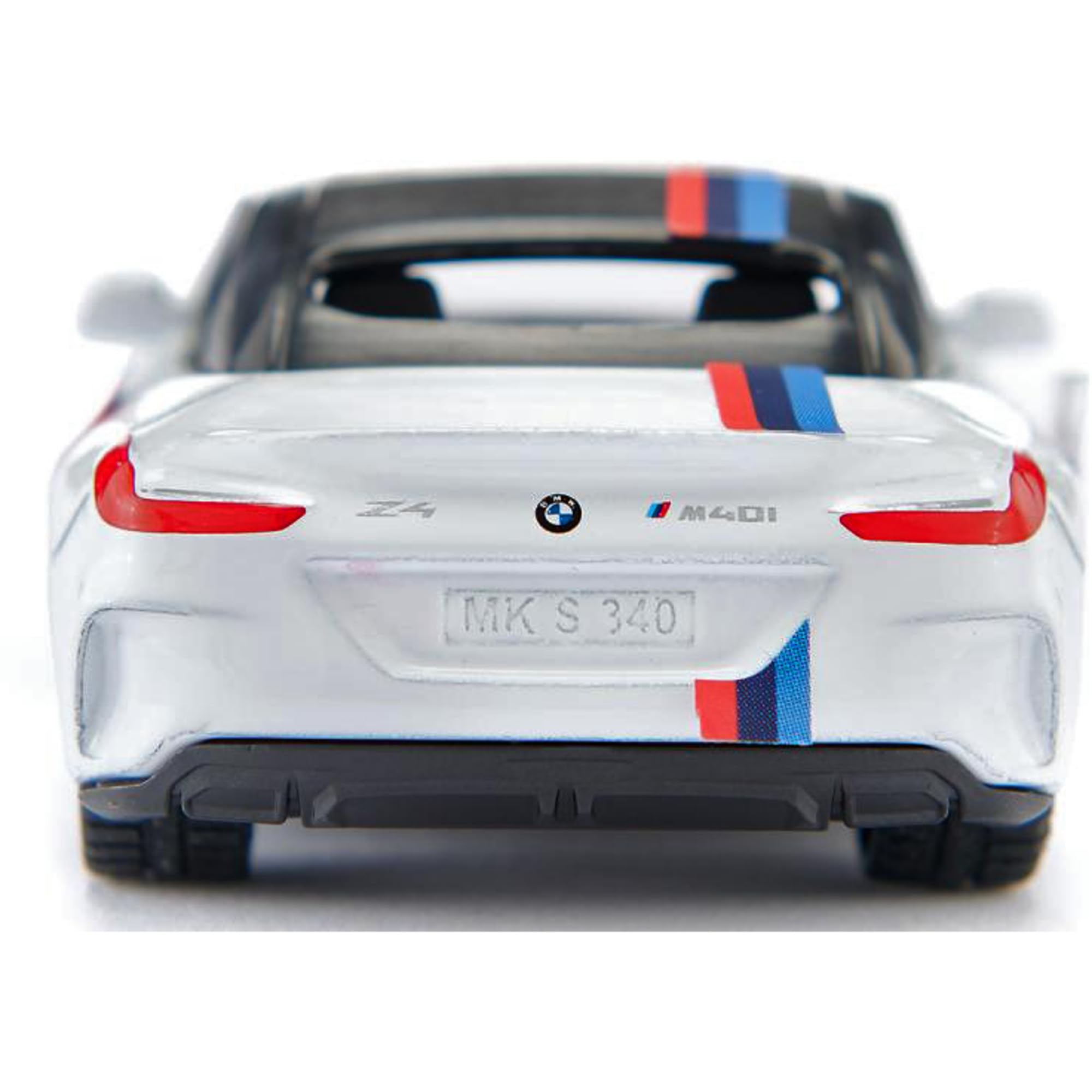 siku 2347, BMW Z4 M40i, 1:50, Metall/Kunststoff, Weiß, Spielzeugauto für Kinder, Abnehmbare Räder, Inkl. Stickerbogen mit Stickern im M-Design 3