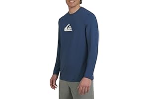 Quiksilver Men's Swimwear Regular Fit UPF 50 Long Sleeve Sun Tee Rash Guard Shirt (S-XXL)
