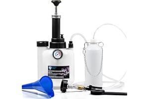SMOTIVEPRO 3L Manual Brake Bleeder Fluid Pump, One Man Professional Brake Bleeder Kit Suitable for Most European Brake Mast Cylinder Reservoirs