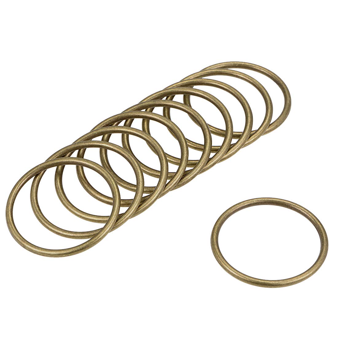 sourcing map O Ring Buckle 45mm(1.8") ID 3mm Thickness Zinc Alloy O-Rings for Hardware Bags Belts Craft DIY Accessories, Bronze Tone 10pcs
