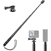ATUMTEK 150cm Invisible Selfie Stick, 1/4"" Extended Monopod Pole, Solid and Compact Design for Insta360, for GoPro, DJI, Act