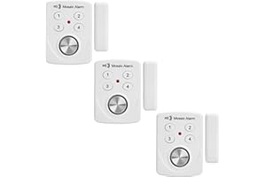 MOSAIC ALARM 3 Pack 130db Door Alarm with Delay When Left Open. Vibration Detect Sensor Window Break Sliding Siren for Home, Store Garage, Apartment Security. Keypad Burglar Entry Alert. Pool Alarm for Kids Safety