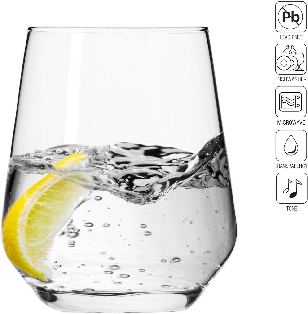Krosno Water Drinking Glasses Tumbler Set Trend for Home, Transparent, Water 400ml (Set of 6) - Image 4