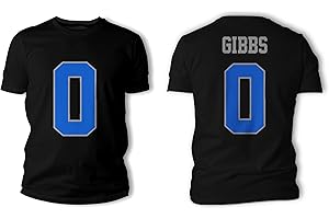 Gridiron Grip Jahmyr Gibbs #0 Detroit Football Shirt Jersey 100% Cotton