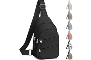 Tuwubi Crossbody Bags for Women, Sling Bag for Men, Small Hiking Backpack Anti Theft Lightweight for Outdoors Travel (M, Black)