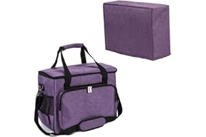 YELAIYEHAO home Sewing Machine Case Travel Case for Sewing Machine and Accessories Compatible with Most Standard Singer, Brother, Janome, Sewing Accessories Bag Sewing Machine Carrying Case (Purple)