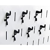 Wall Control Standard Slotted Hook Pack - Slotted Metal Pegboard Hooks Pegboard and Slotted Tool Board - Black