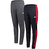 New Balance Boys Sweatpants - 2 Pack Active Performance Tricot Boys Joggers with Elastic Waistband - Athletic Pants for Kids