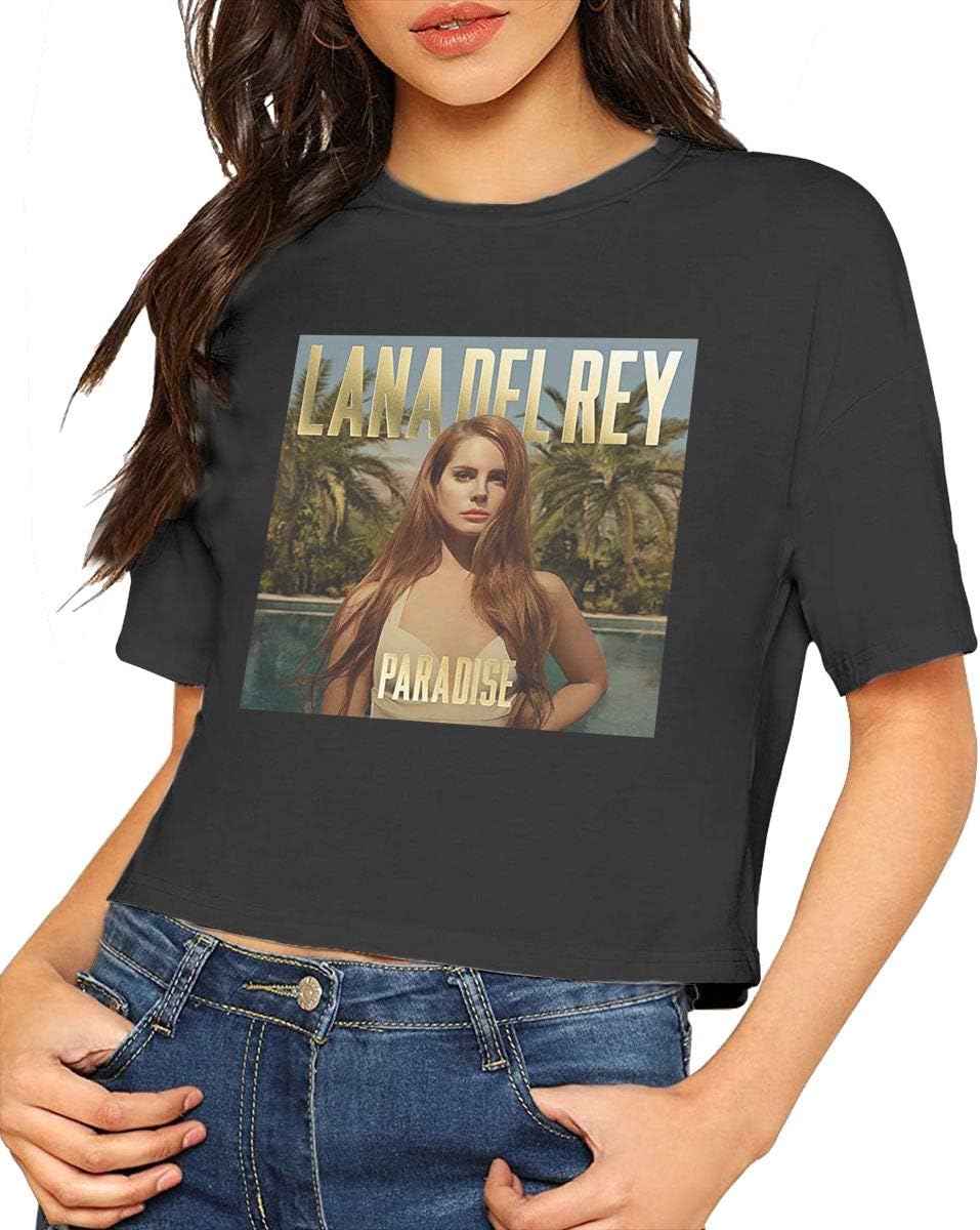 Lana Del Rey Paradise Women's Sexy Exposed Navel T Shirt Bare Midriff Crop Top Tee Shirt
