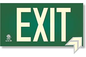 Photoluminescent Exit Sign Green - Aluminum Code Approved UL 924 / IBC/NFPA 101 | NightBright USA Part Number ULG-050