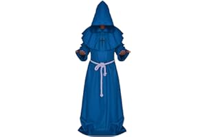 LHJ Friar Medieval Hooded Monk Renaissance Priest Robe Costume Cosplay