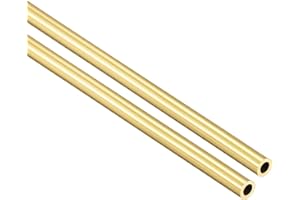 Ofowin [2 Pcs] Brass Round Tube 300mm Length 2.5mm OD 0.5mm Wall Thickness, Metal Copper Seamless Straight Pipe Tubing for DIY Draft Hollow Decoration Frame Models Hobby