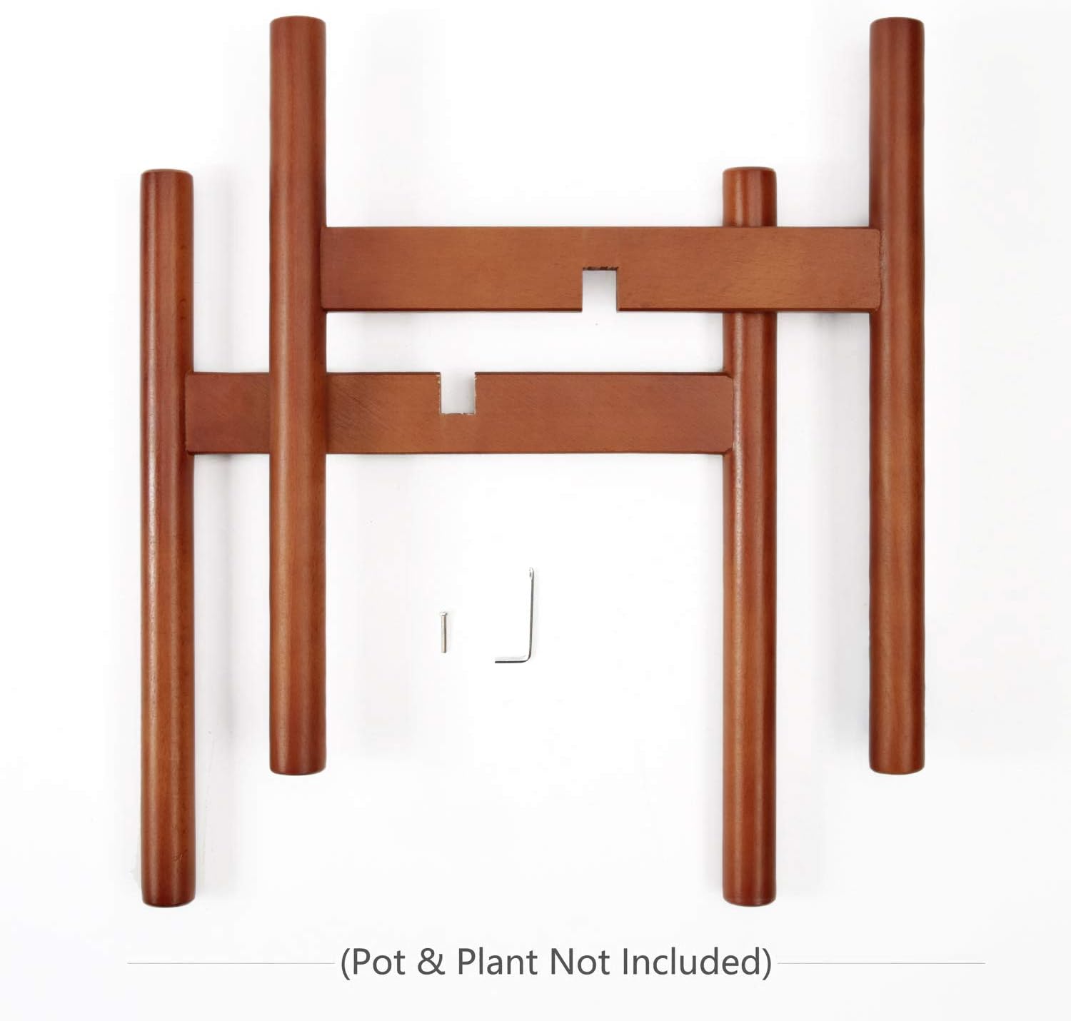 Mkono Plant Stand Mid Century Wood Flower Pot Holder (Plant Pot NOT Included) Potted Stand Indoor Display Rack Rustic Decor, Up to 10 Inch Planter, Brown : Garden & Outdoor