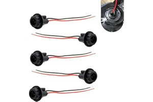 CouTunp 5PCS 194 Bulb Socket with Wire Pigtail, T10 Bulb Socket Pre-Wired Harness Connector, Tail Light and Side Marker Light