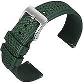 ANNEFIT Premium Grade Rubber Watch Strap 20mm 22mm, Quick Release Dustproof Watch Band for Men and Women