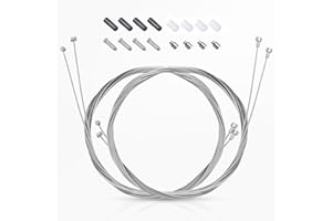 GIONFE 4PCS Universal Bike Brake Cable,Replaceable Brake Inner Wire Cable, Include Free Cable Cap End Crimps O-Rings Accessories, Professional Bicycle Brake Line For Mountain Bikes MTB or Road Bikes, 2M Long