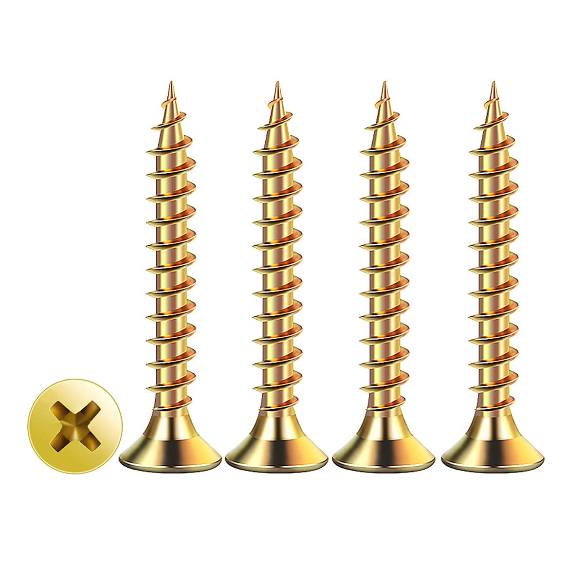 Drenky M4 x 50mm Self Tapping Screws, 100 Pcs Zinc Alloy Multi-Purpose Pozi Screws Universal High Performance Countersunk Head Phillips Concrete Screws