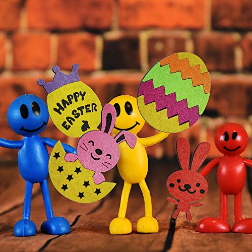 Happy Easter Burlap Banner by Asommet, Easter Decorations Felt 4 pcs ( Egg Bunny Rabbit ) Easter Decor Bunting Garland Flags Hanging Banner Flag Felt Ornament for Home Fireplace Party Favor Photo Prop - Thumbnail 4