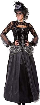 Orlob Damen Kostüm Halloween Königin Vampirin Reifrock Kleid Gr.42/44