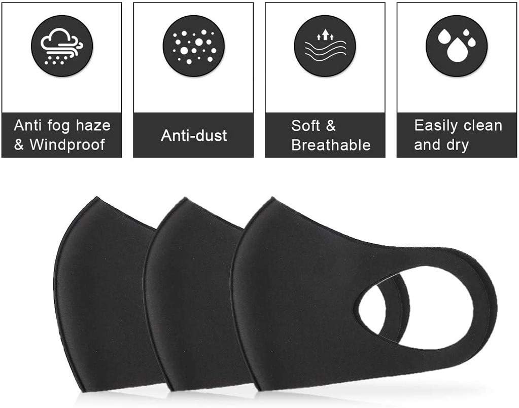 ZJMDXZ Anti Dust Face Mouth Masks Unisex Black N95 Respirator Safety Masks Reusable Washable Fashion for Running Cycling Camping Traveling Outdoor Activities Adults Men Women50PCS