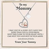 IPINK Baby Feet Heart Necklace Gift Set - To My Mommy, Pregnancy Gifts for First Time Moms