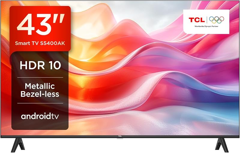 TCL 43S5400AK 43 Inch Android Smart TV HDR FHD Bezeless Design Dolby Audio