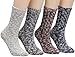 Women's Winter Vintage Cotton Wool Knit Long Crew Socks 4 Pairs 5-10 WS18 (4Pairs)
