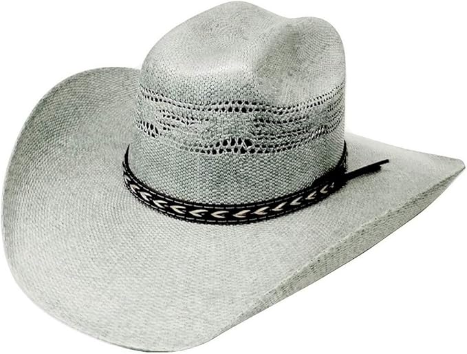 Modestone Traditional Bangora Rodeo Straw Cowboy Hat Grey at Amazon Men