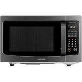 TOSHIBA Flatbed Microwave Oven with Inverter Technology, 1.3 Cu.Ft, 1200W | Inverter microwave, Smart Sensor, Mute Function, No Turntable, Countertop, Black Stainless Steel,
