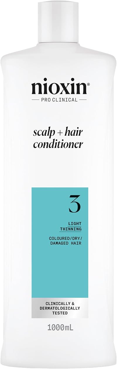 Nioxin System 3 Scalp + Hair Conditioner 1L for Dry Coloured Hair Thickening