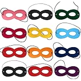 UUYYEO 12 Pcs Felt Eye Masks Superhero Masks Masquerade Half Masks Halloween Costume Masks Hero Cosplay Masks Adjustable Dress up Masks Multicolor