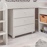 Home Treats Cabin Bed Mid Sleeper with Storage & Desk for Kids White view 9