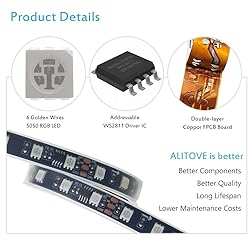 ALITOVE 32.8ft Addressable RGB LED Strip Light