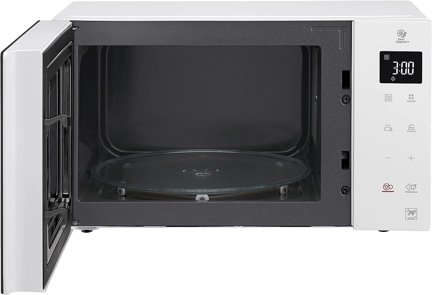 LG MS23NECBW Solo-Mikrowelle (23 L, 1000 W) mit 28 Automatikprogrammen (LED-Display, Smart Inverter Technologie, pflegeleicht), Weiß 2