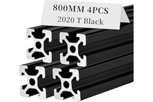 4pcs 2020 T Slot Aluminum Extrusion Profile 800mm 31.49inch European Standard Anodized Extruded Linear Rail Guide Frame for 3D Printer Laser Engraving CNC Automation Equipment DIY Black BELLA BAYS