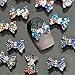 PISSION 10Pcs DIY 3D Nail Care Rainstone Bow Nail, Jewelry Alloy Nail Art Decoration