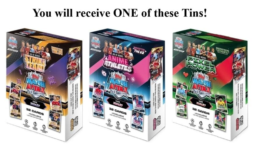 2026/27 Topps Match Attax UEFA 36 Card Collectors TIN w/4 LIMITED EDITION!