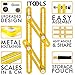 iTools Multi Angle Template Tool - Angle-izer Measuring Ruler Layout Multi-angle Tool with Metal Knobs and Bolts - Perfect for Tiling, Flooring, Brick Laying, Deck Building (Yellow (Plastic))