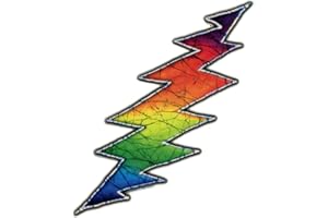 Dye the Sky Tina Carpenter Batik Grateful Dead Rainbow Lightning Bolt Art Decal Mini Window Sticker (1.25 x 3 inches)