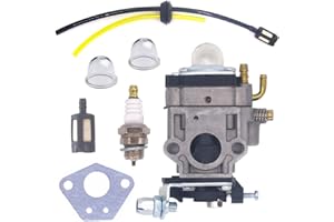 NIMTEK WYK-74 Carburetor for Husqvarna 145BT Kawasaki TE45DX Blower Walbro WYK-74-1 with Fuel Filter Spark Plug Fuel Line Kit