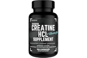 Ketostat Creatine HCL Capsules 50 Serv/1.5G Clinical Dose Creatine Pills (Hydrochloride) High Absorption Creatine Pills for Muscle Building Men & Women, Creatin Tablet