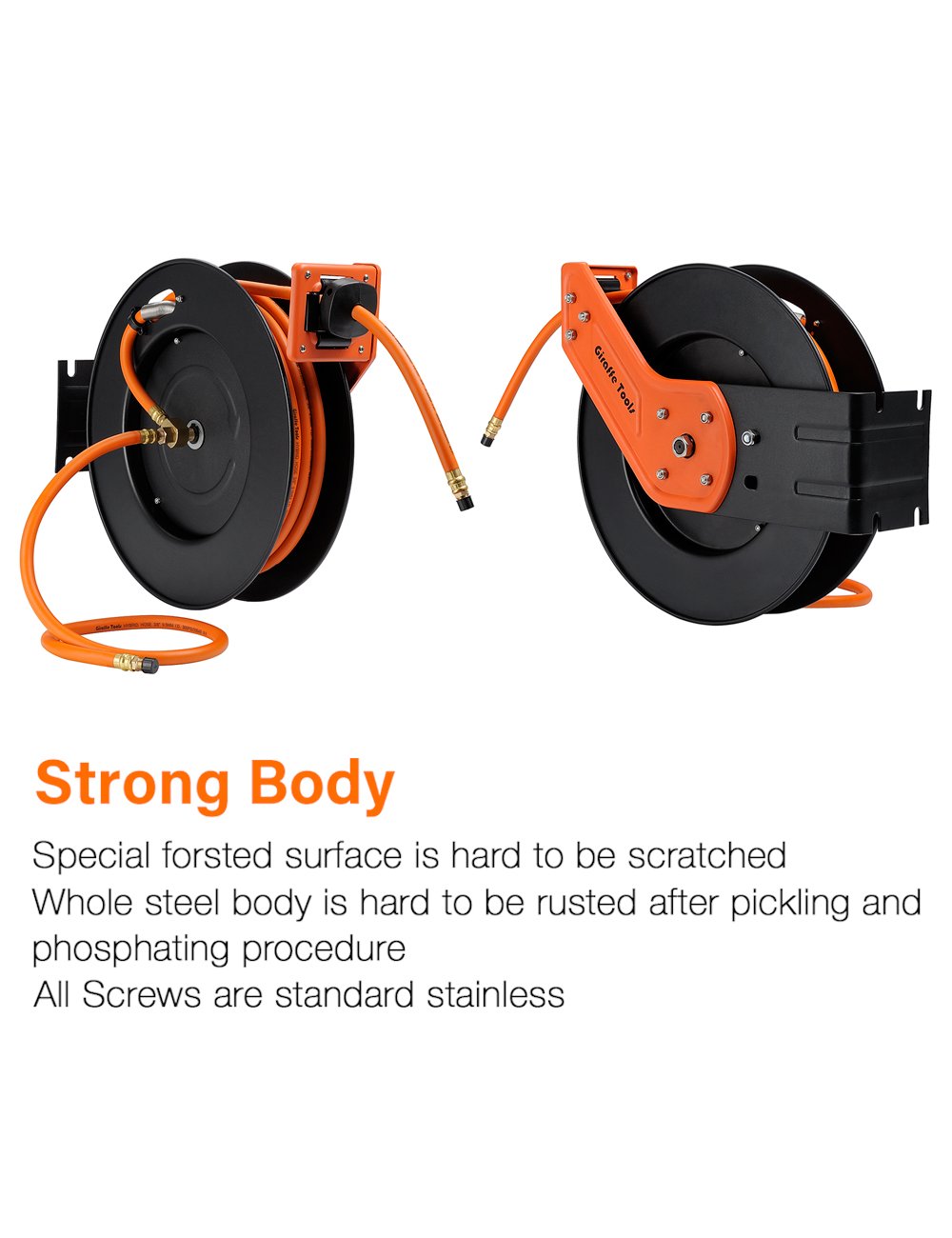 Giraffe Auto Retractable Air /Water Hose Reel with Free 3/8 In. x 25 Ft