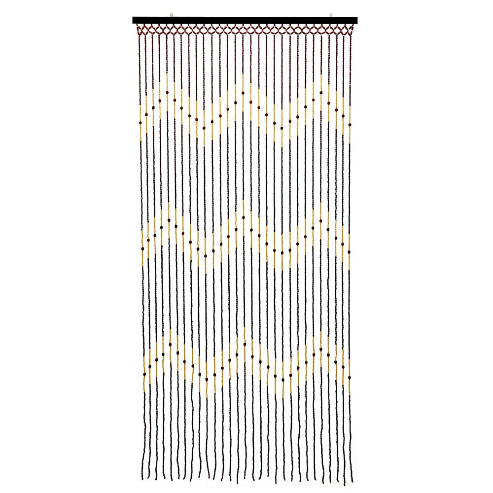 JVL Tuscany Hanging Waves Wooden Beaded Door Curtain Screen, 90cm x 180 cm, Multi, 90 x 180cm approx, 49-11-089WA