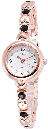 Diva's Analogue Rosegold White Dial Black Watch for Women and Girl's