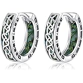 Hagkew Hoop Celtic Earring for Women 925 Sterling Silver Viking Rune Celtic Earring Viking Earrings Jewelry Birthday Gifts for Men