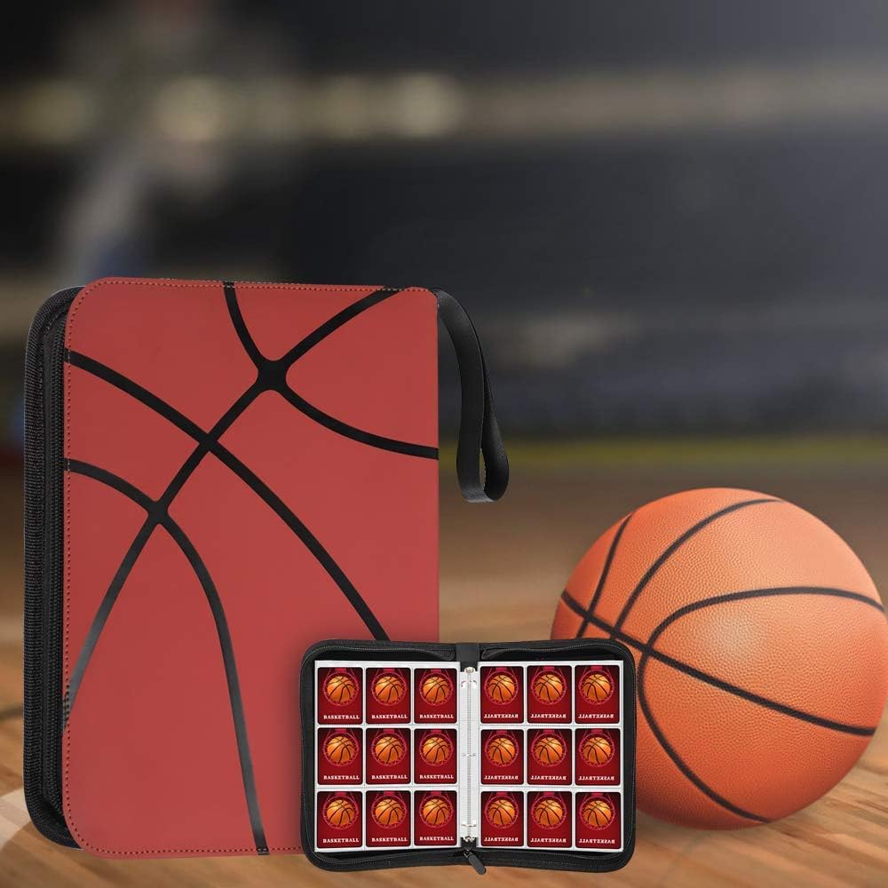648 Pockets Basketball Card Binder Sleeves for Basketball Trading Cards, Carring Case with Basketball Card Sleeves Album Card Holder Protectors for Football Baseball Sports Card: Toys & Games