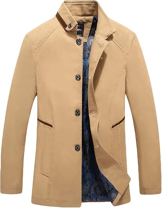 Amazon Mangjiu メンズ 服 冬服 コート メンズジャケット 上着 上品 メンズ ビジネス ブレザー 厚手 無地 ジャケット メンズビジネスカジュアルピュアカラーミディアム丈 コート ジャケット 通販