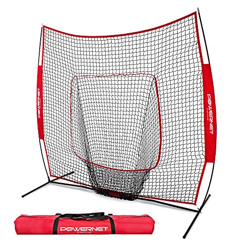 BAGAIL 7x7 Ft Baseball & Softball Practice Net With Bow Frame
