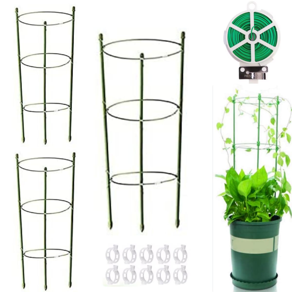 Tomato Cage Plant Support Cages for Garden, Upgrade Garden Plant Stakes ...